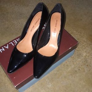 Antonio Melani black patent pumps